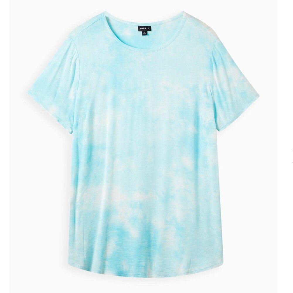 Torrid Blue Tie Dye Soft-Stretch Challis Top